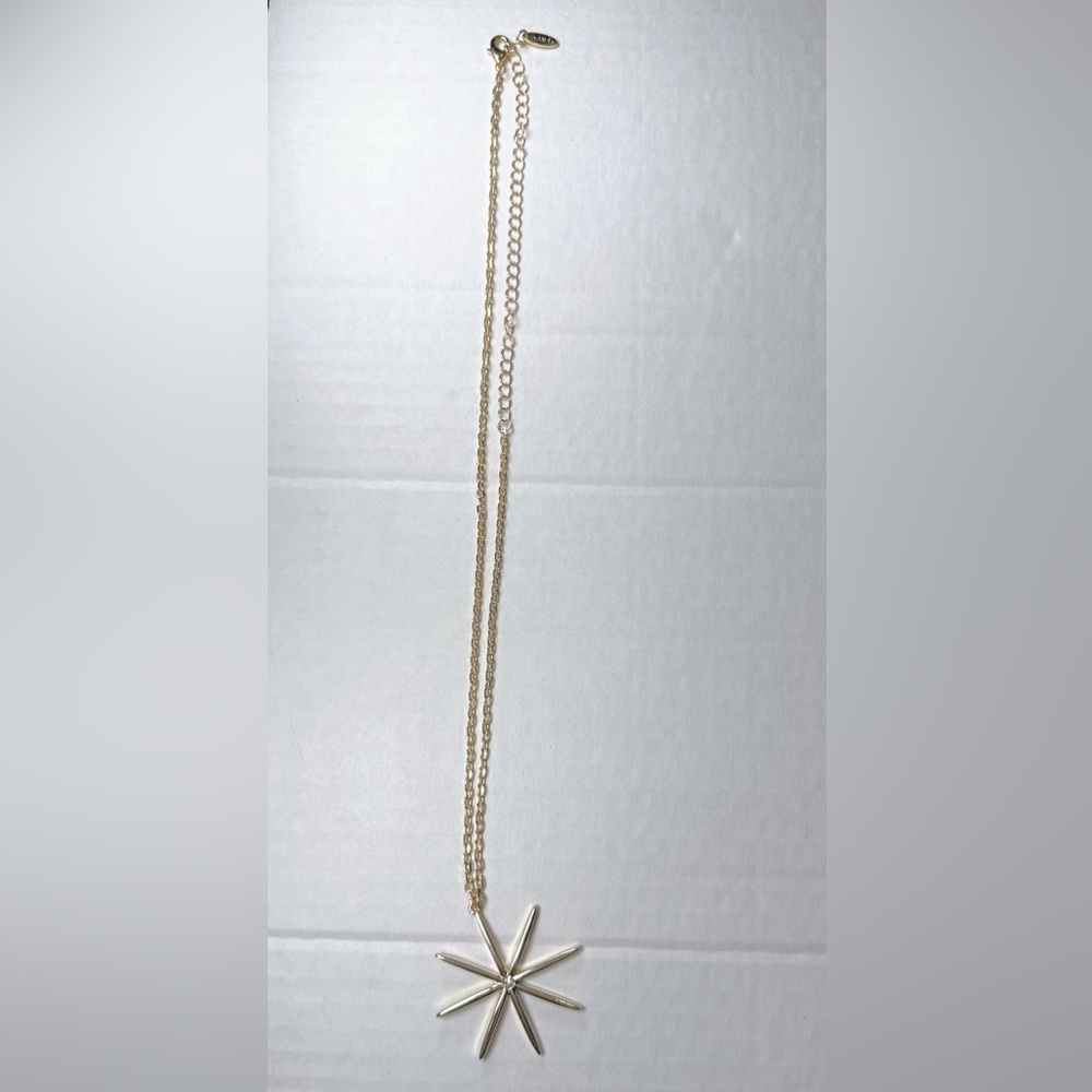 Ettika Gold Necklace Star Pendant Cubic Zirconia Adj‎ Length 15-21” Regencycore